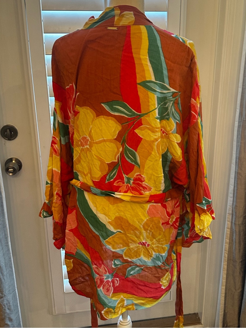 Billabong Loveland Retro Floral open front lightweight Kimono cover-up M-L NWT - Picture 3 of 3